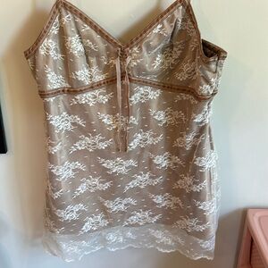 Lace/silk top